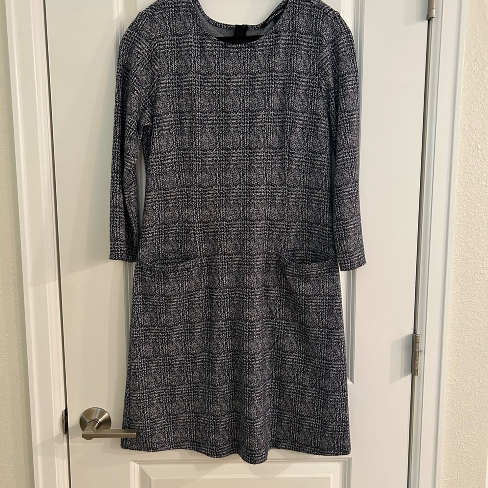 41 Hawthorn Navy Blue and White Long Sleeve Dress, Women’s size M